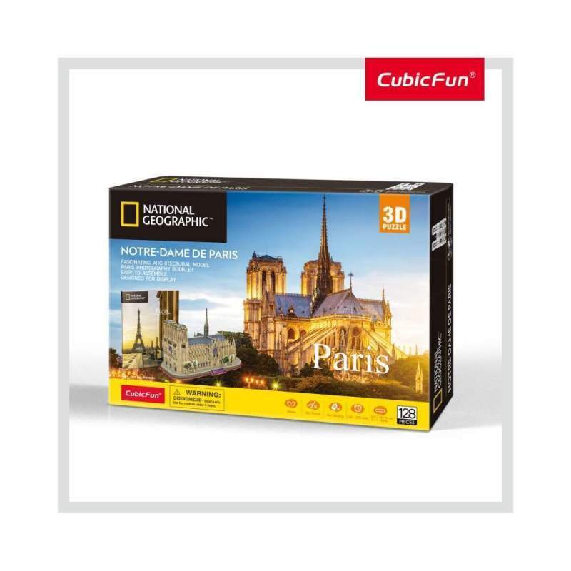 Puzzle 3D+Brosura-Notre Dame Paris 128 Piese